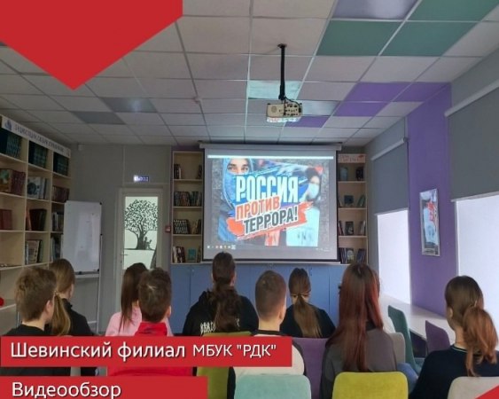 В Шевинском Доме культуры для детей и молодёжи был организован видеообзор "«Россия против террора» и "Идеология экстремизма"